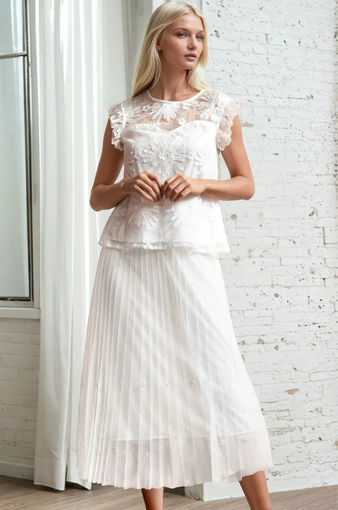 Lila Pearl Tulle Skirt Hip Skimming All Day Comfort