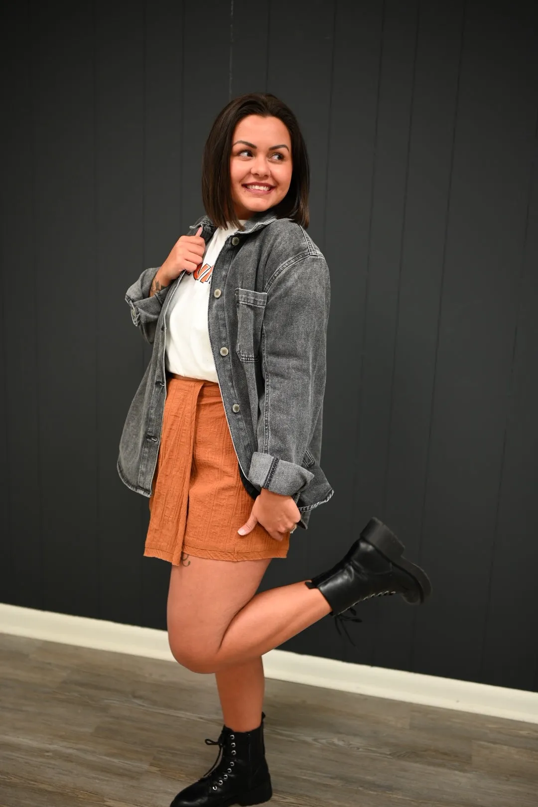 Lillee Denim Jackets-Charcoal