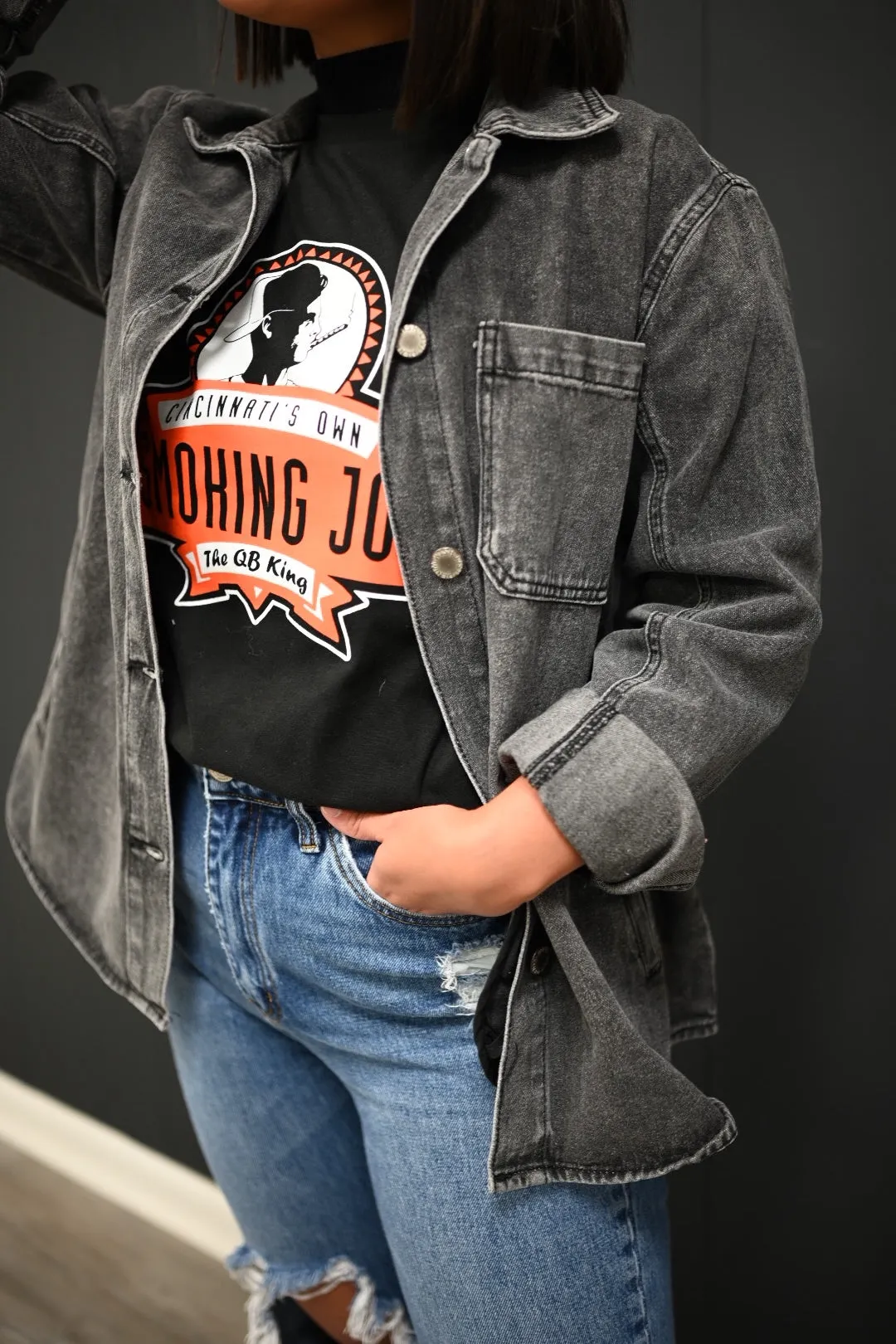 Lillee Denim Jackets-Charcoal