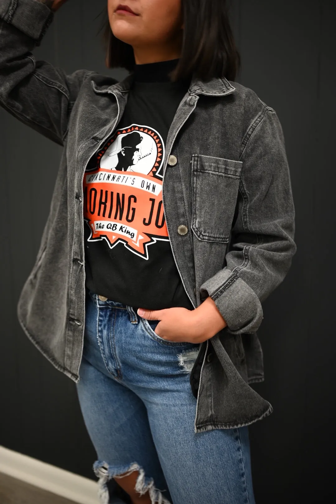 Lillee Denim Jackets-Charcoal