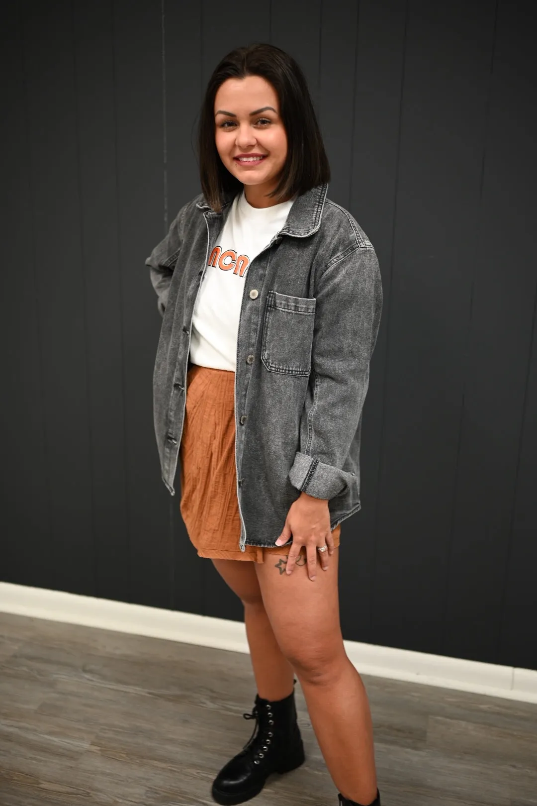 Lillee Denim Jackets-Charcoal