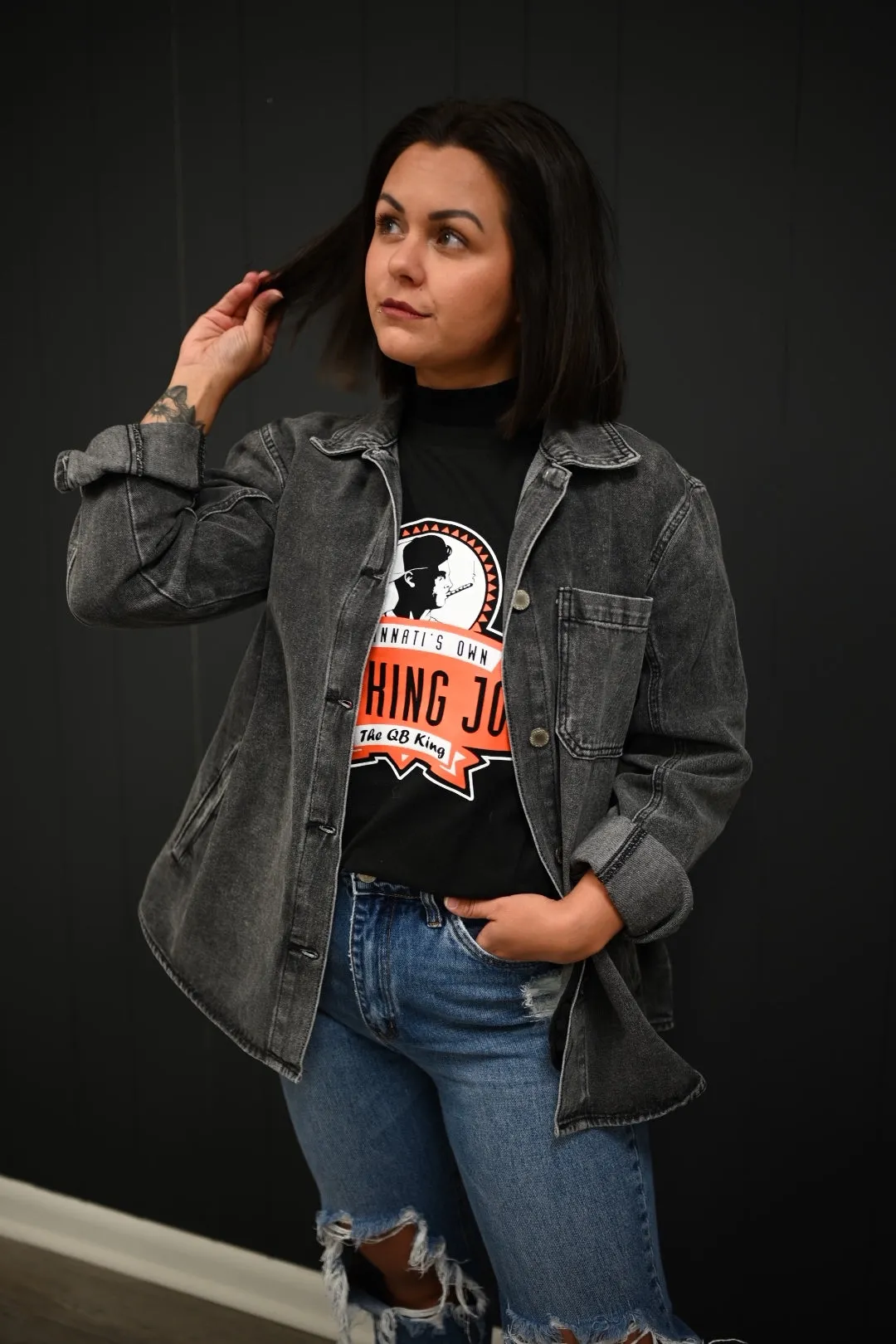 Lillee Denim Jackets-Charcoal