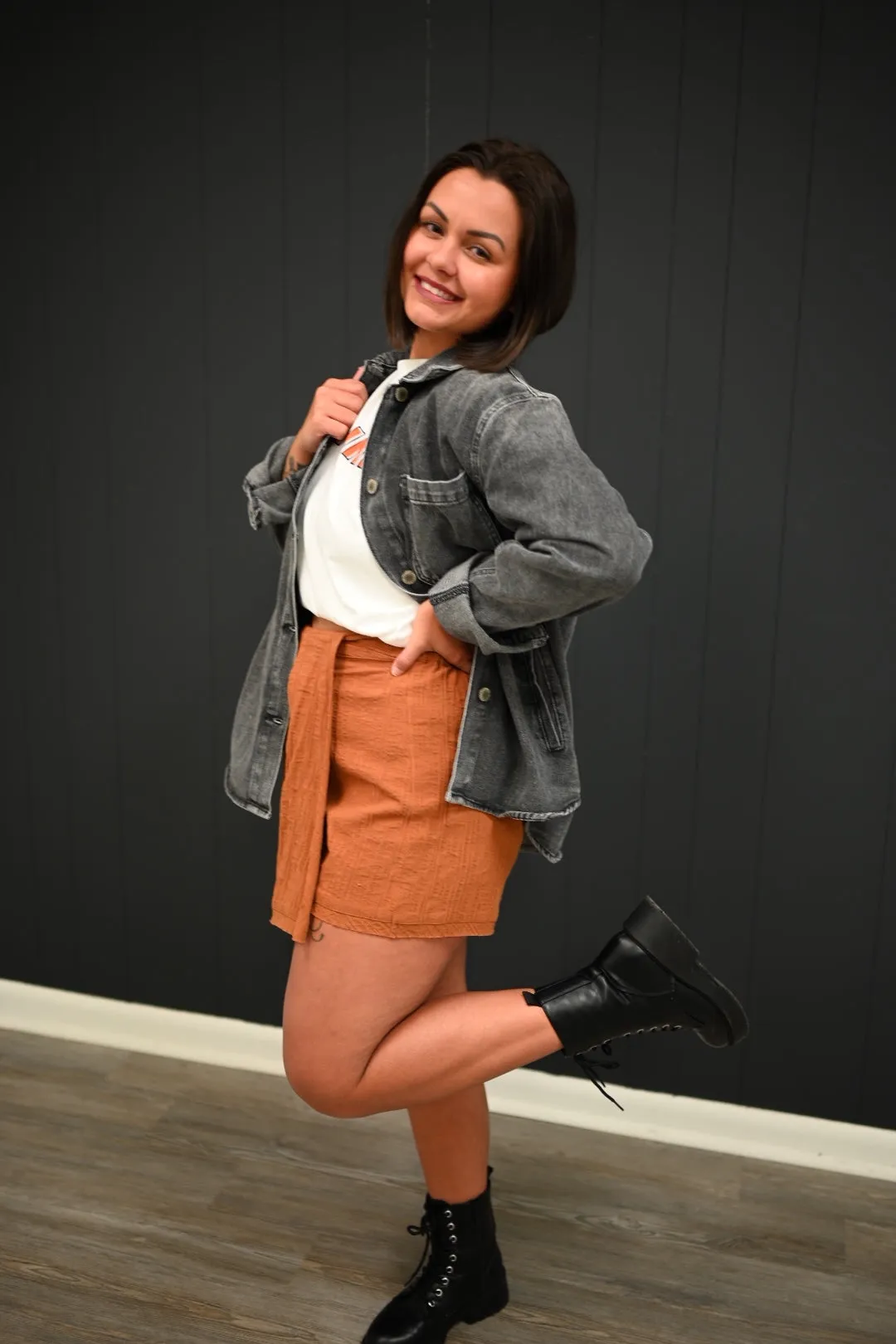 Lillee Denim Jackets-Charcoal