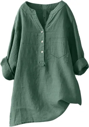 Linen Blouses Button Shirts Top Shirts Women Shirts Linen Shirts for Women 2024 Linen Shirts for Women Linen Shirts