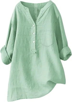 Linen Blouses Button Shirts Top Shirts Women Shirts Linen Shirts for Women 2024 Linen Shirts for Women Linen Shirts