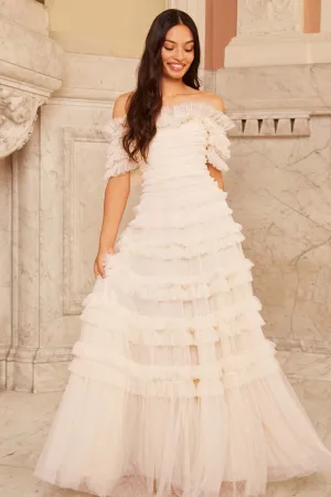 Lisette Ruffle Off Shoulder Gown Color Soft
