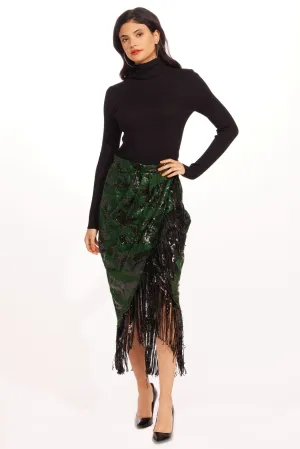 Floral Pattern Layered Style Liv Skirt - Absinthe