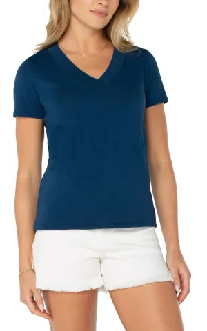 Minimalist Stitching Liverpool Short Sleeve Knit Tee