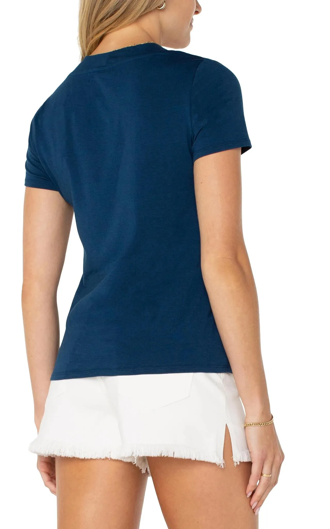 Liverpool Short Sleeve Knit Tee Sporty T-shirt ContrastPlacket