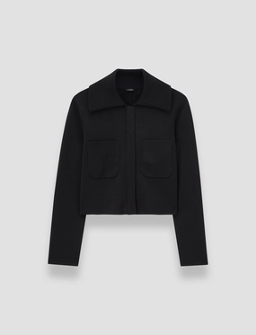 Windproof Design Milano Knit Stretch Short Jacket