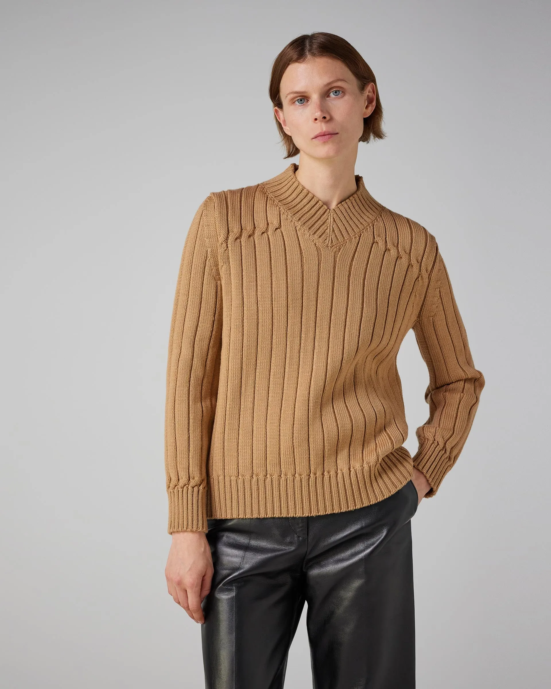 Lola Sweater in Wool, Camel