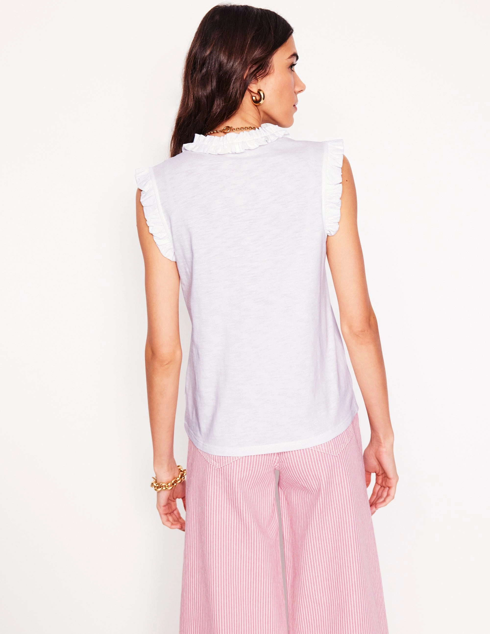 SoftTouch Lola Sleeveless Top-White