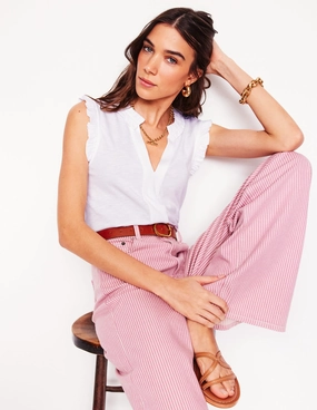 Quick Dry Tech AdjustableCuffSystem Lola Sleeveless Top-White