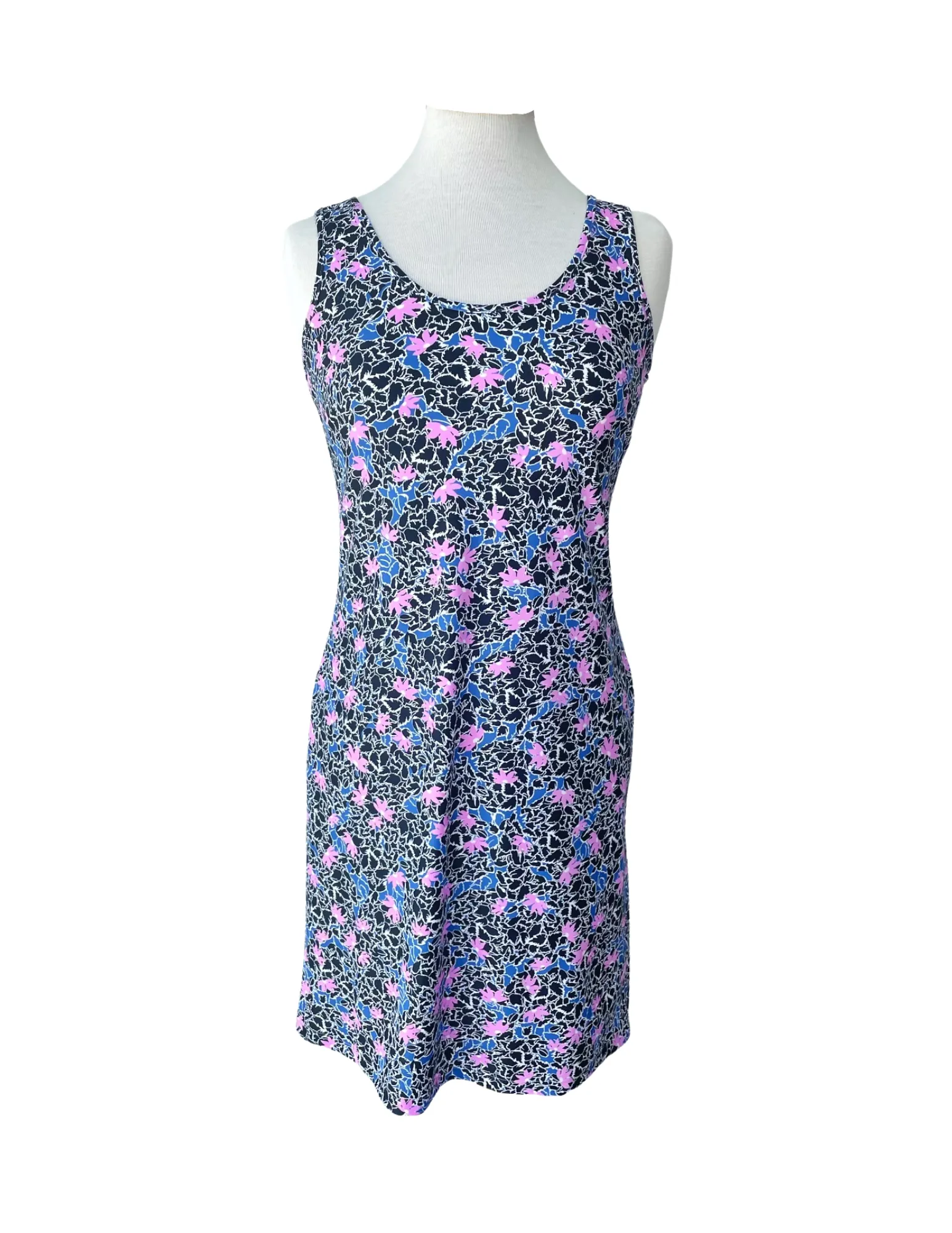 Long Bali Tank Dress Scaevola Orchid/Black Straight-Cut