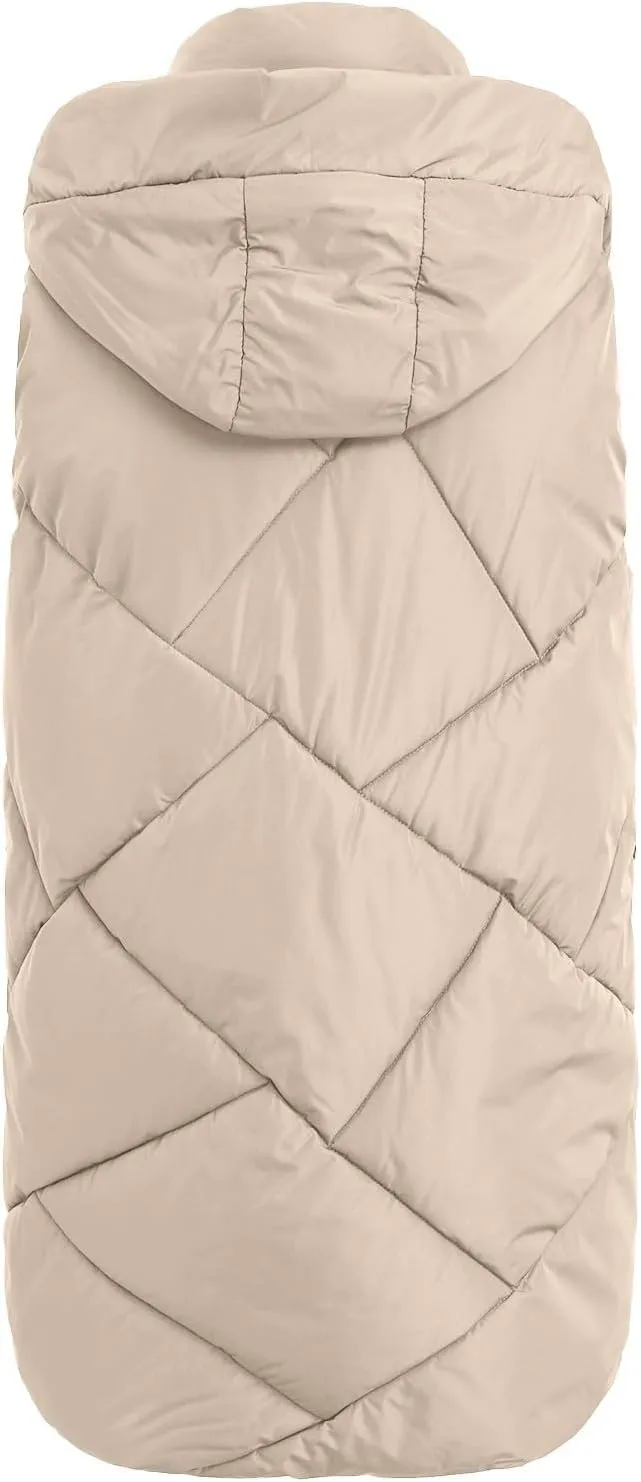 Long Puffer Vest for Women Winter Warm Lightweight Gilet Coat Outerwear Quilted Hooded Sleeveless Zip Up Down Jacket