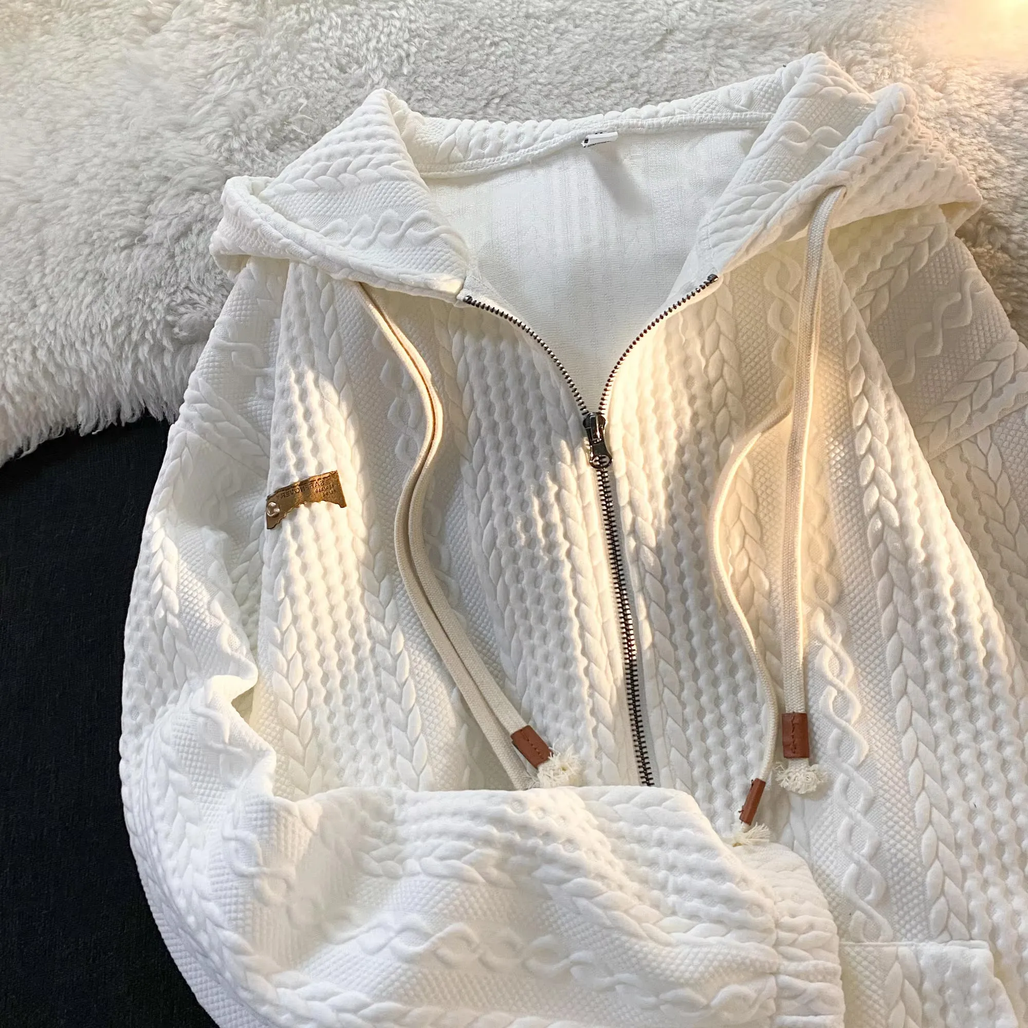 Long Sleeve Zipper Hooded Cardigan Sweater