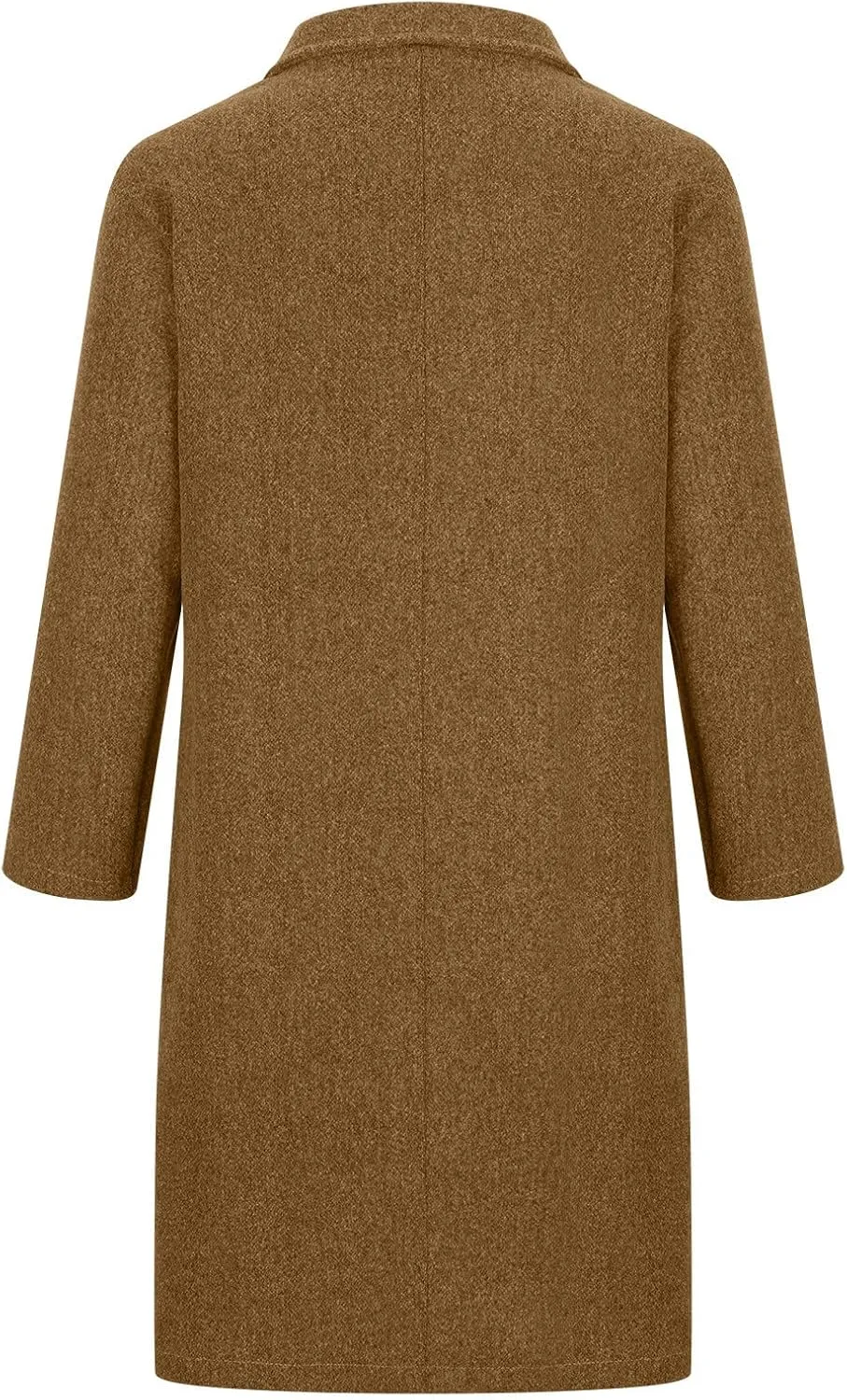 Long Trench Coats for Women Wool Blend Pea Coat with Pocket Elegant Winter Jacket Breasted Coats