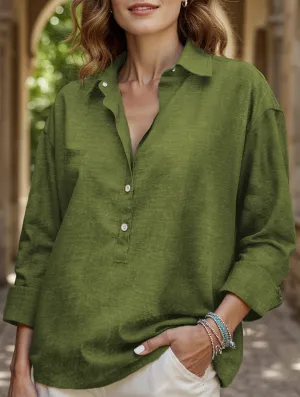 Cold Weather FoldableFeature Loose long-sleeved casual shirt