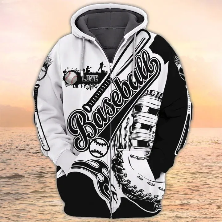 Love Baseball 3D Tshirt Men Women, 3D All Over Printed Baseball Hoodie, Baseball Sweatshirt, Gift To Baseball Player