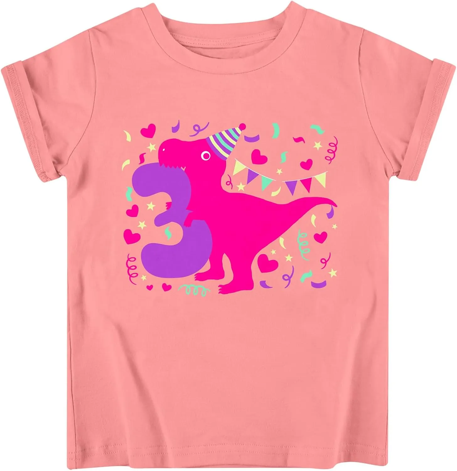 Lovekider Girls Birthday T Shirts Cotton Short Sleeve T-Shirts Tee Party Clothing 3-6 Years