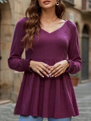 retro look WOMEN SOLID TUNIC SHIRT