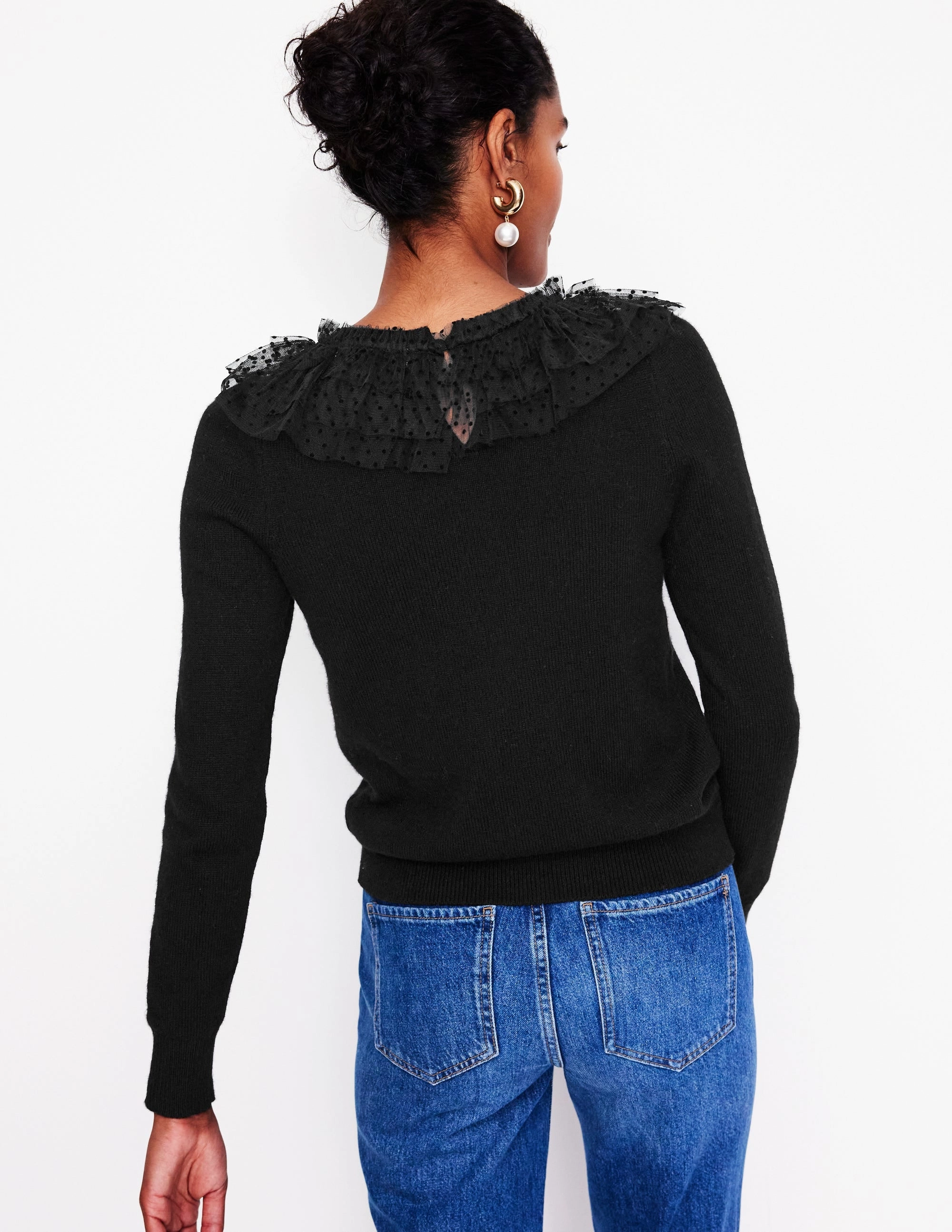 Tulle Party Jumper-Black Texture Tone