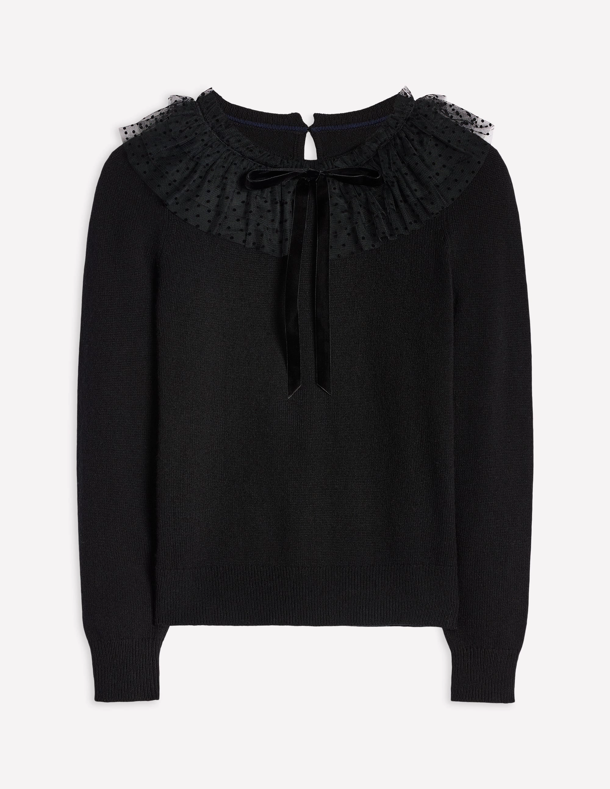 Tulle Party Jumper-Black Office Layer Chic Look