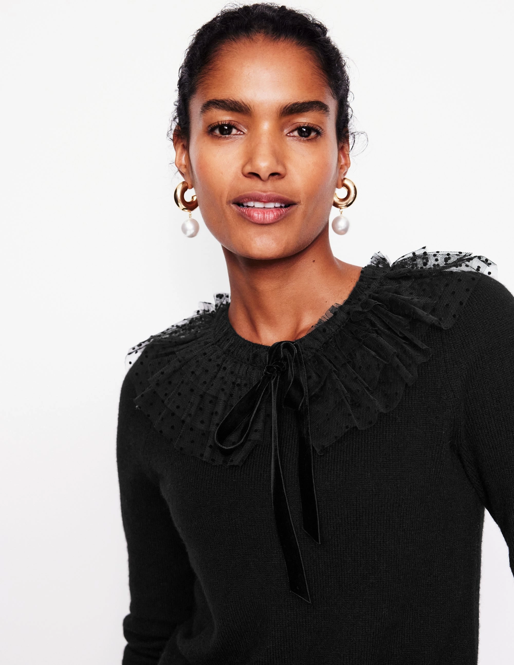 Tulle Party Jumper-Black Easy Fit