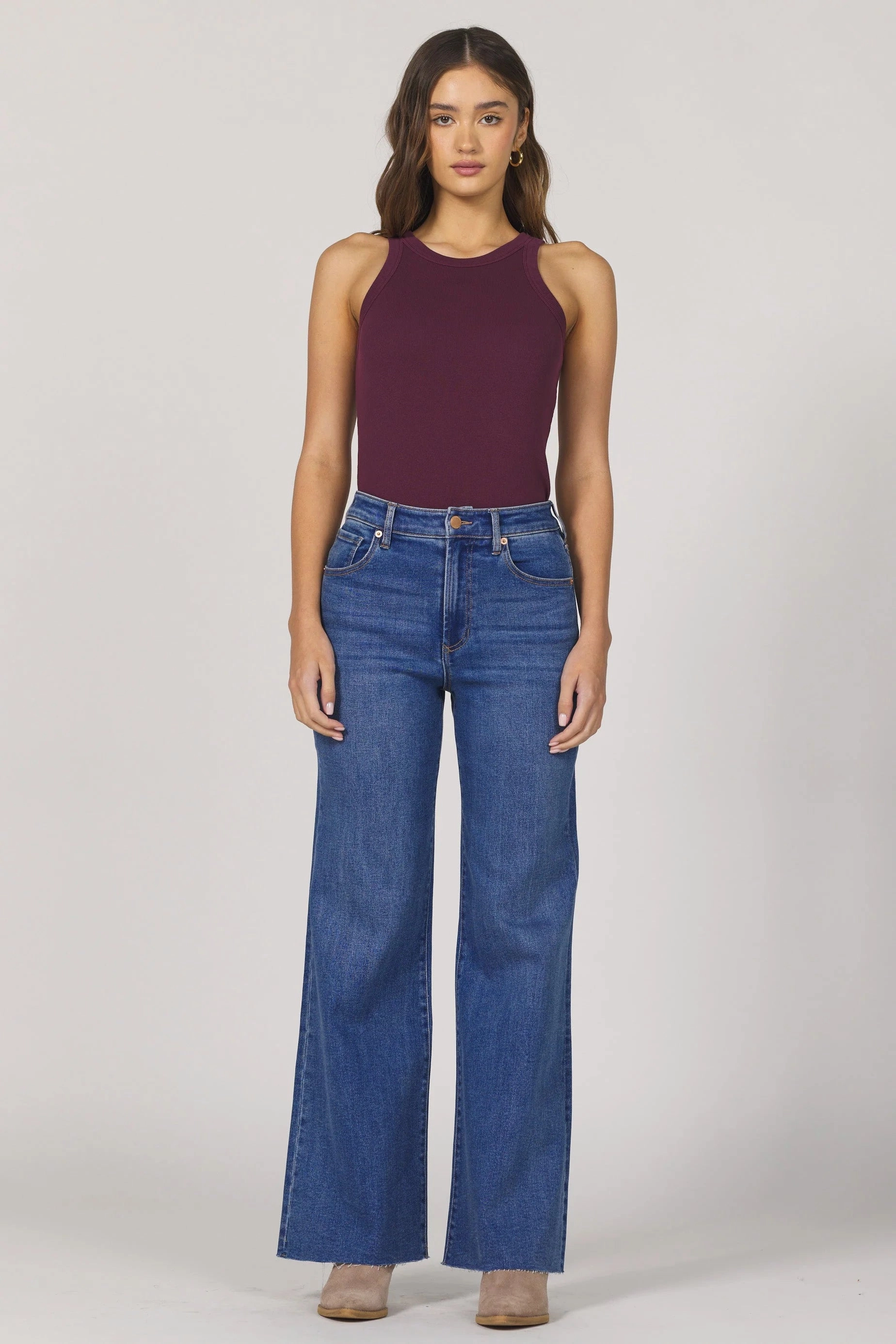 YarnBlend Warm Hoodie Dear John Fiona Wide Leg Jean in Midtown