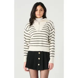 LS HALF ZIP TEXTURED SWEATER