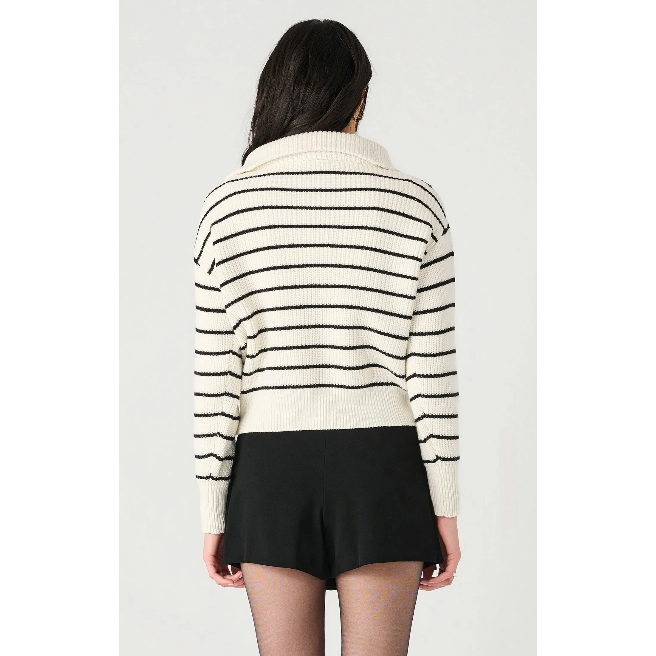 LS HALF ZIP TEXTURED SWEATER