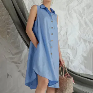 Grab Quick Sister Glow COTTON BUTTON-UP SHIRT DRESS_CWDSD3415