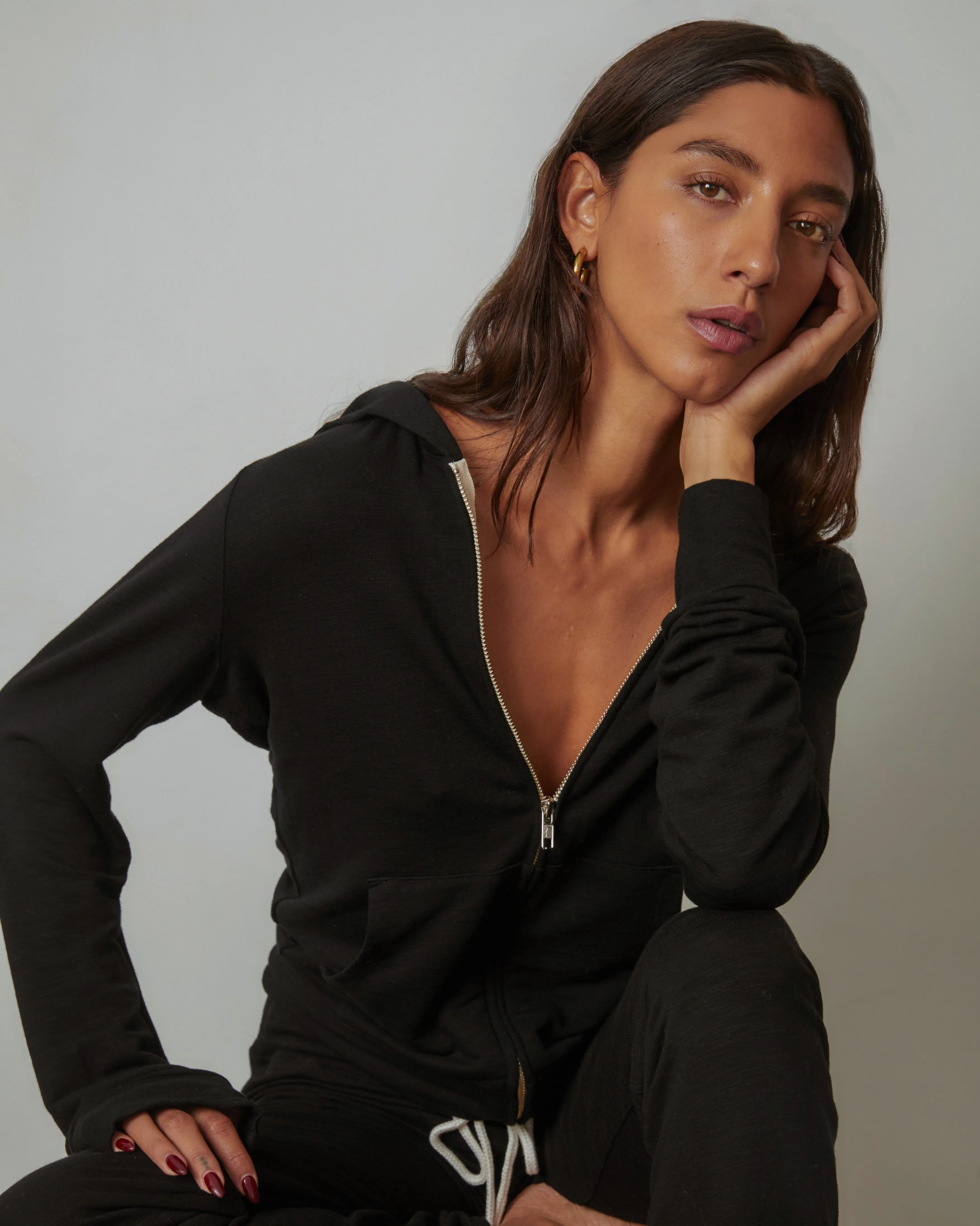 Supersoft Zip Up Hoody Soft Tone Relaxed-fit gown