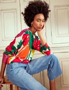 Home Trend Drop Shoulder Style Lydia Cashmere Jumper-Multi, Summer Fruits