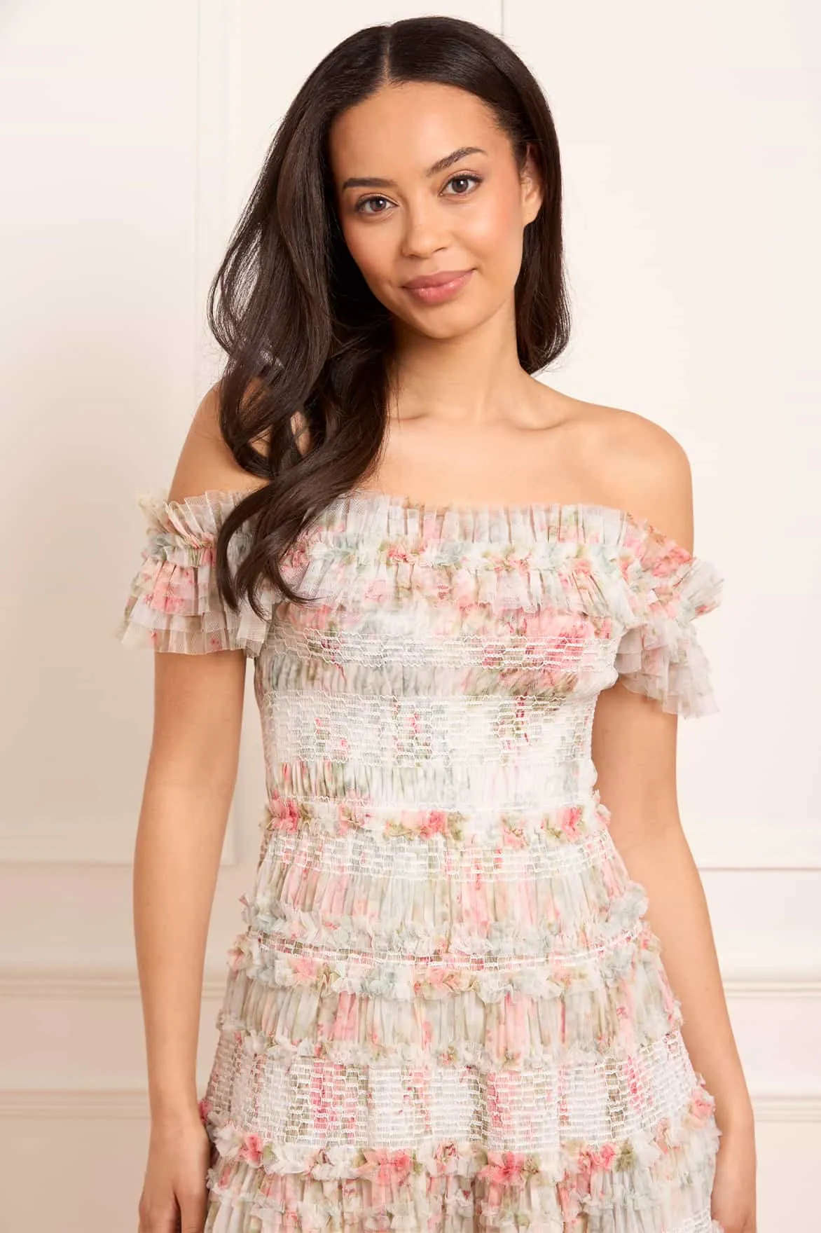 Unique Cut Madame Rose Elodie Off-Shoulder Ankle Gown