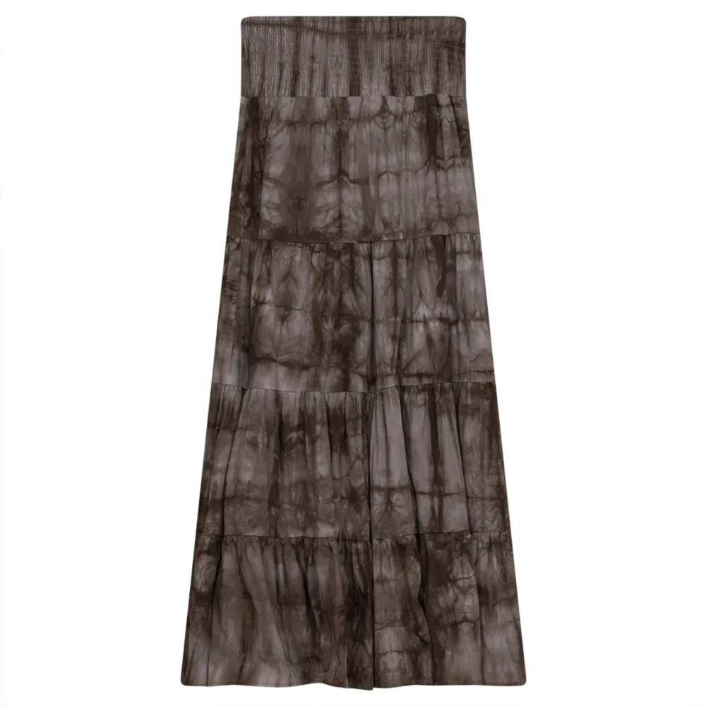 Mademoiselle Tie Dye Gauze Tiered SB3CM8282SL Foil Print Earth Tones