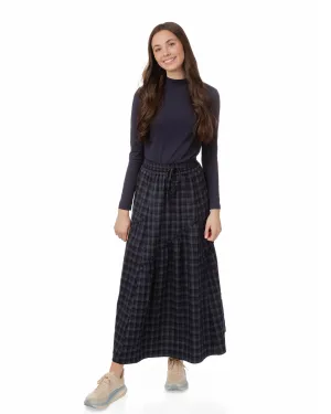 Madison & Park Navy plaid Skirt with RuffleTW5869S-A Senior Style Outfit Lookbook