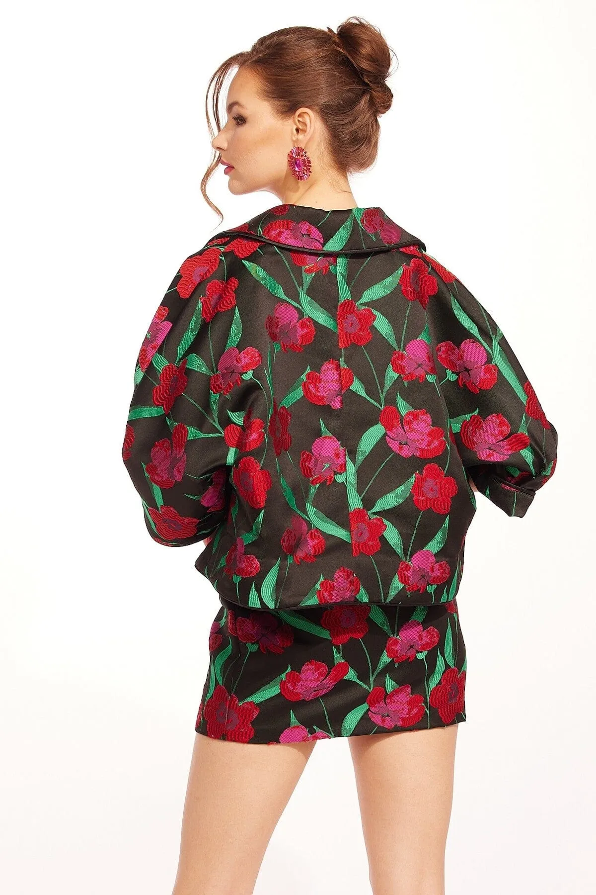 Articulated Sleeves Tapered Hem Manolo Jacket - Roses and Thorns