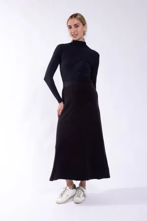 Maple Cliff Black Chenille A Line Skirt MC5821B Transitional Wear Easy Motion