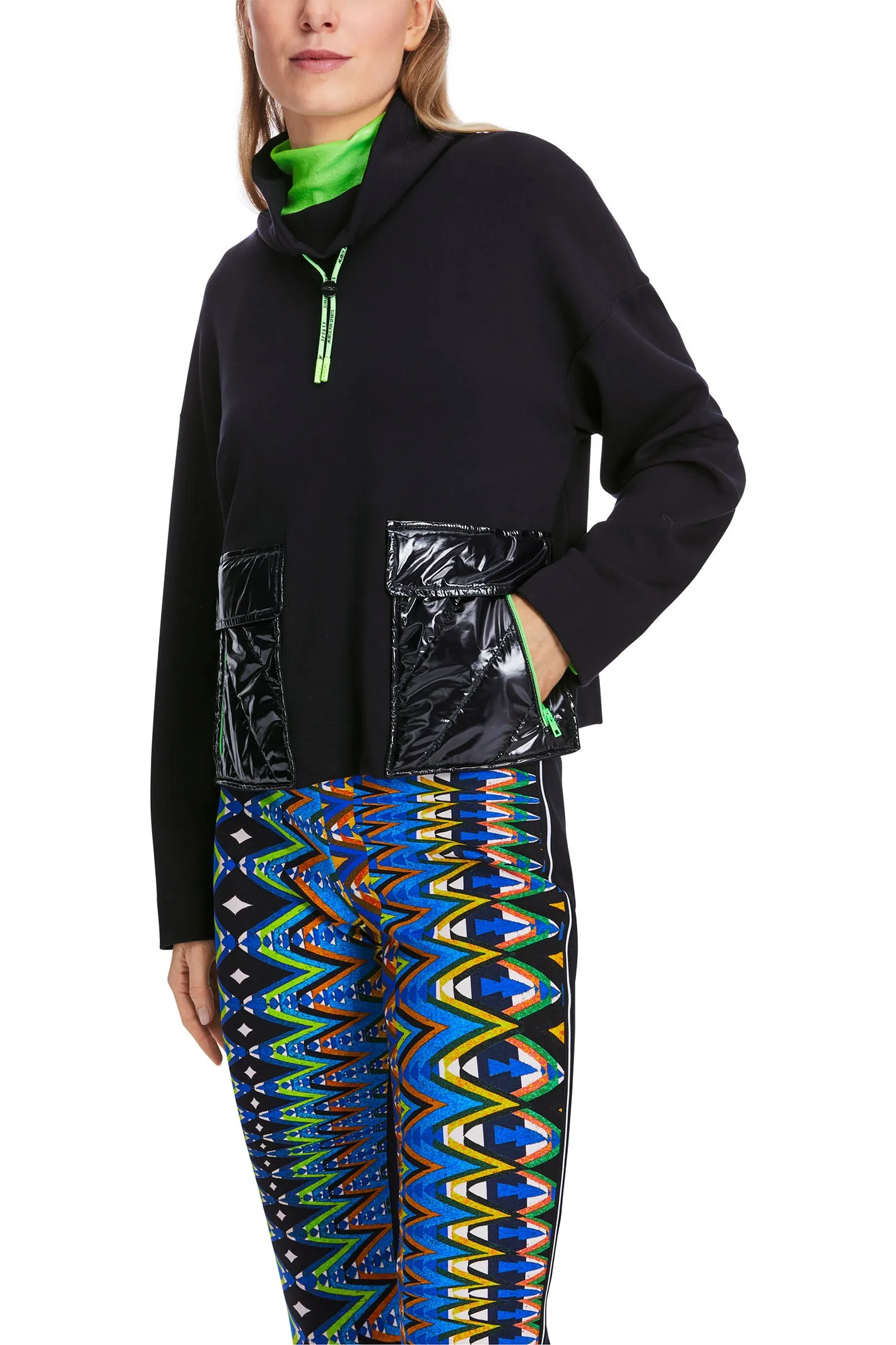 Marc Cain Sports Sweatshirt Oversized Navy Midnight Blue XS 44.08 J06 395