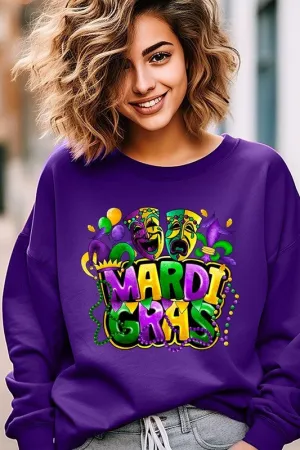 Mardi Gras Graphic Plus Sweatshirt