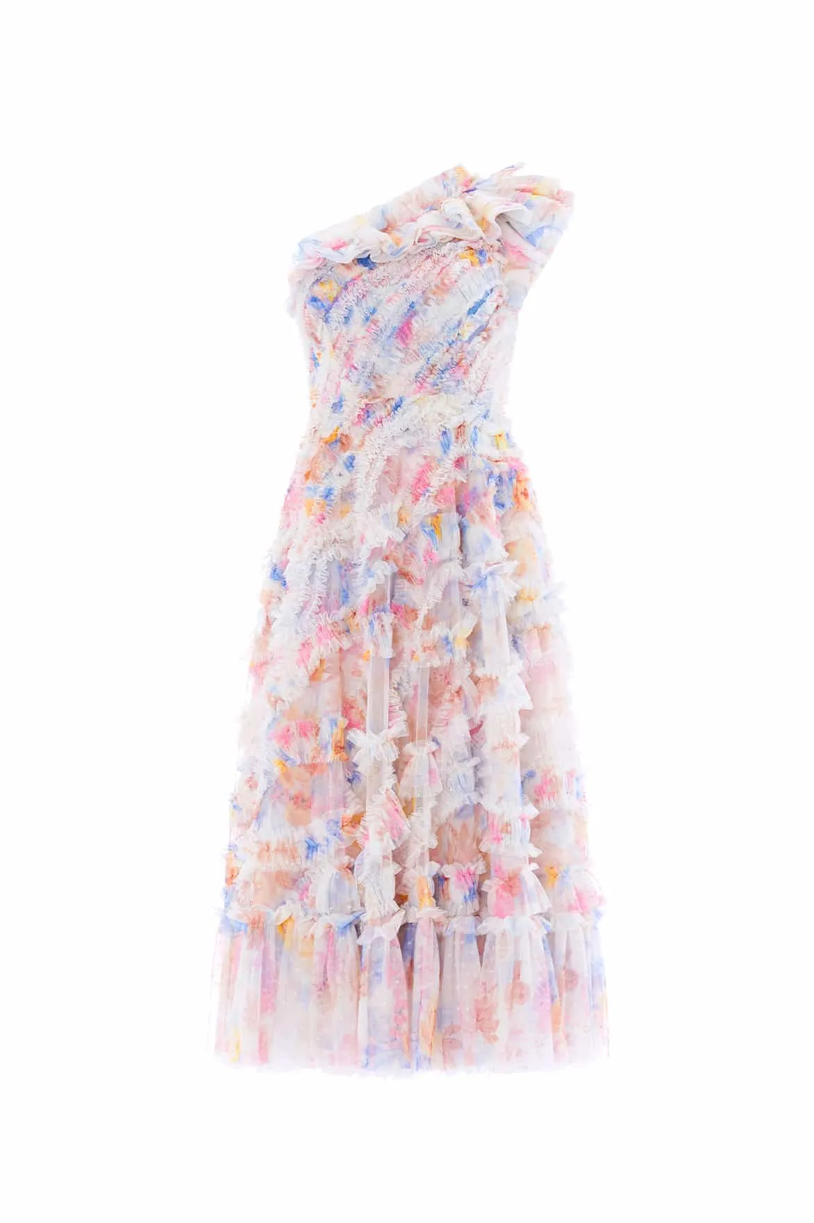 Mariannes Floral Aaliyah One-Shoulder Ballerina Dress museum visit Modern Comfort