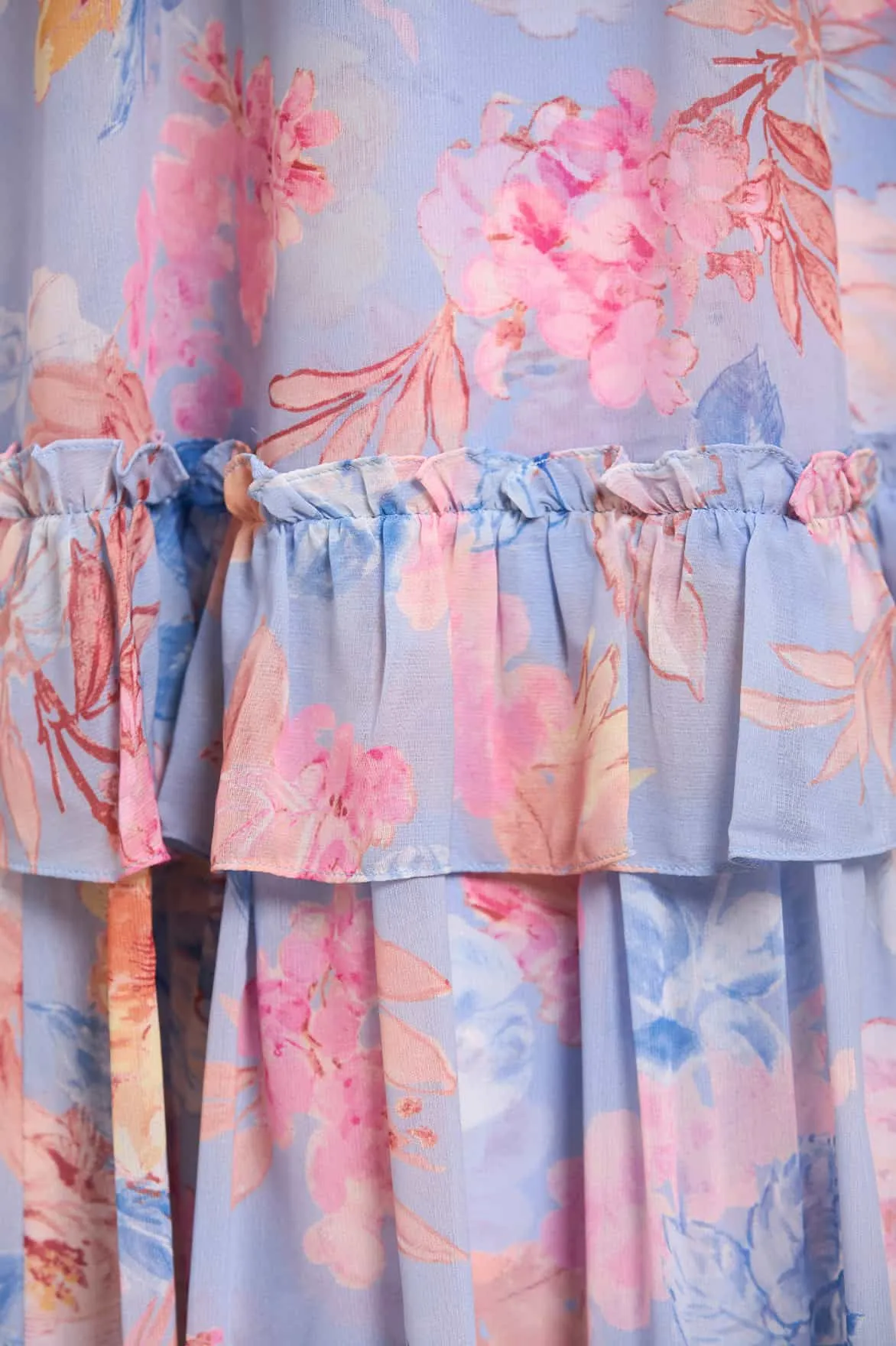 Sweet Mood Mariannes Floral Chiffon Short Sleeve Ballerina Dress