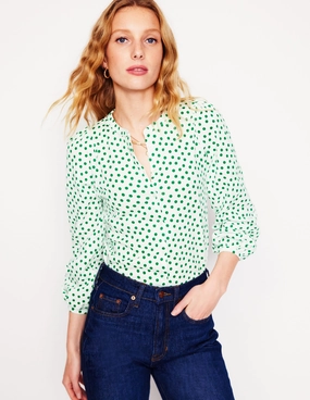 Marina Jersey Shirt-Ivory, Abstract Dot AntiPillingFinish