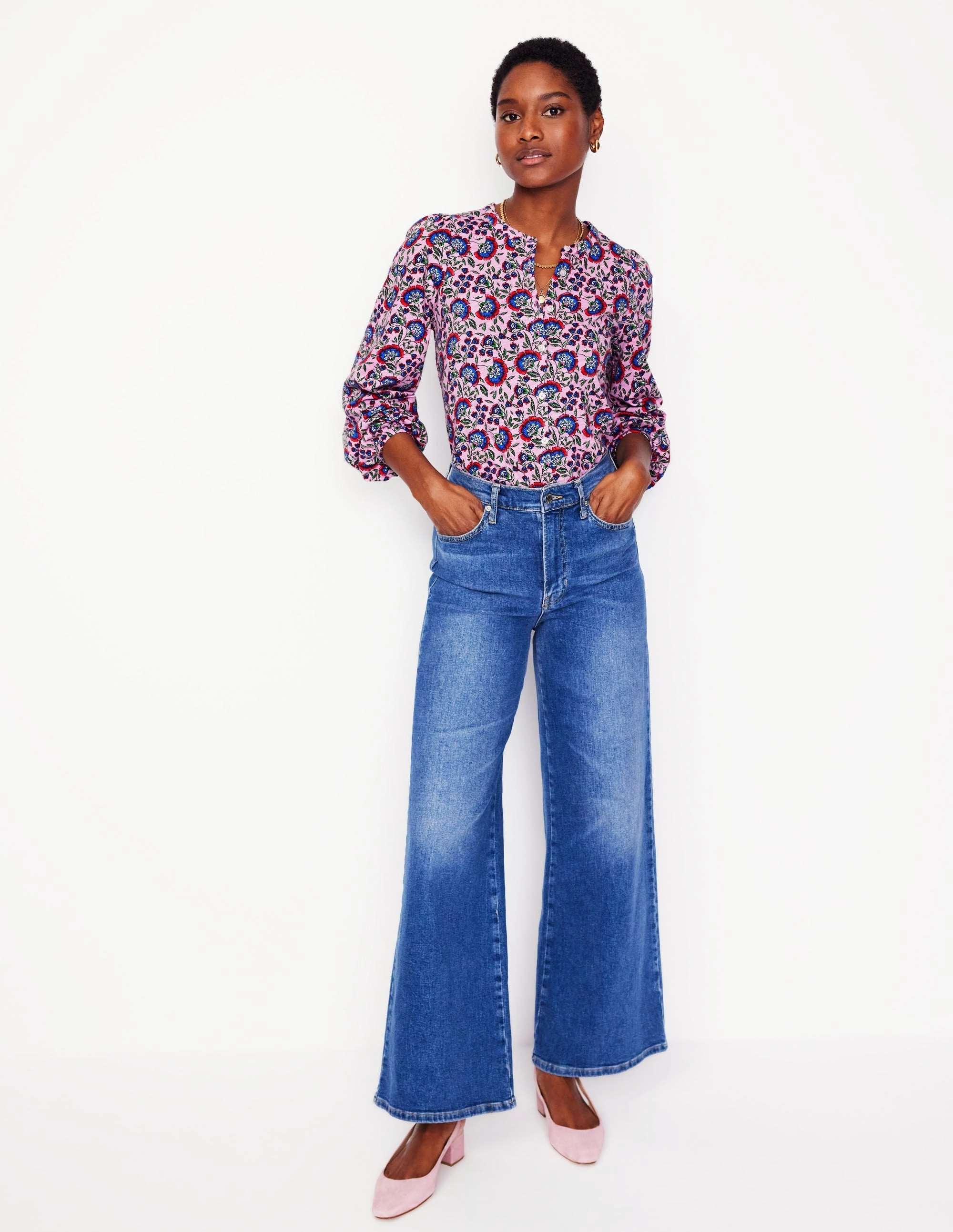 Marina Jersey Shirt-Soft Lavender, Decorative Vine Low Impact Manufacturing TexturedSurface
