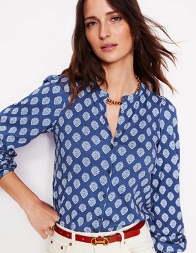 Marina Jersey Shirt-True Navy, Ornate Stamp Vintage Hoodie