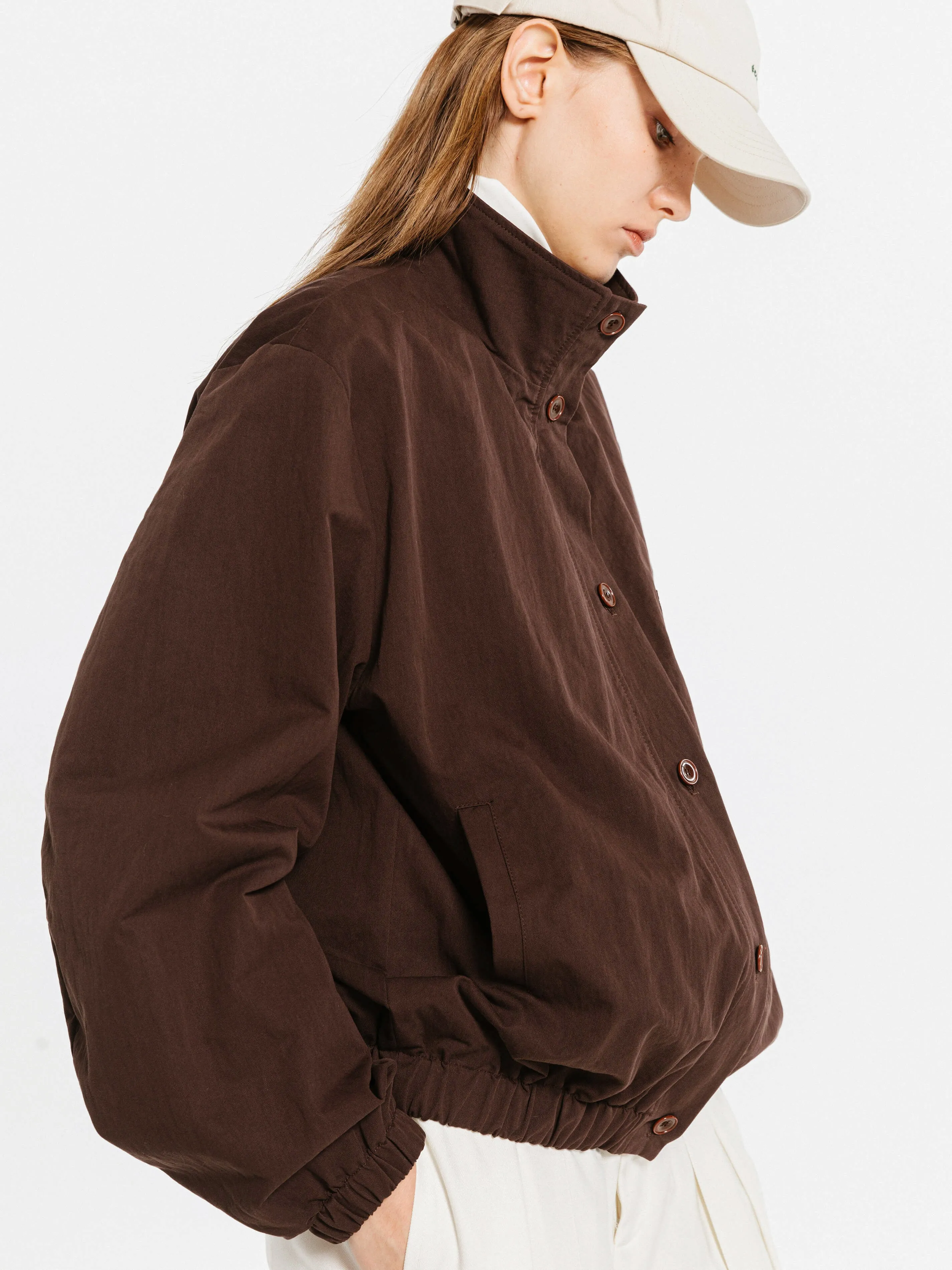 Maroon Oversized Cotton Jacket