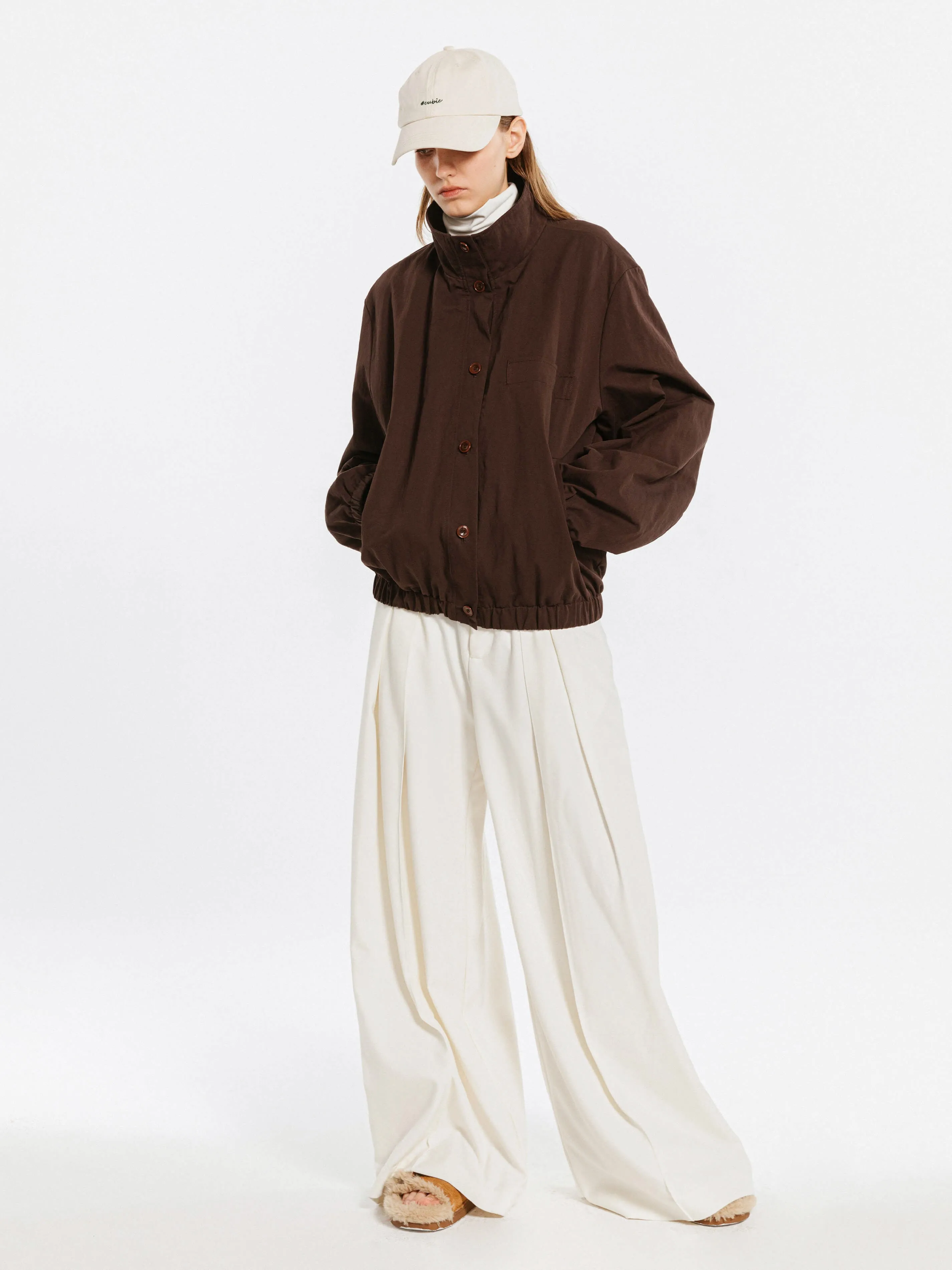 Maroon Oversized Cotton Jacket