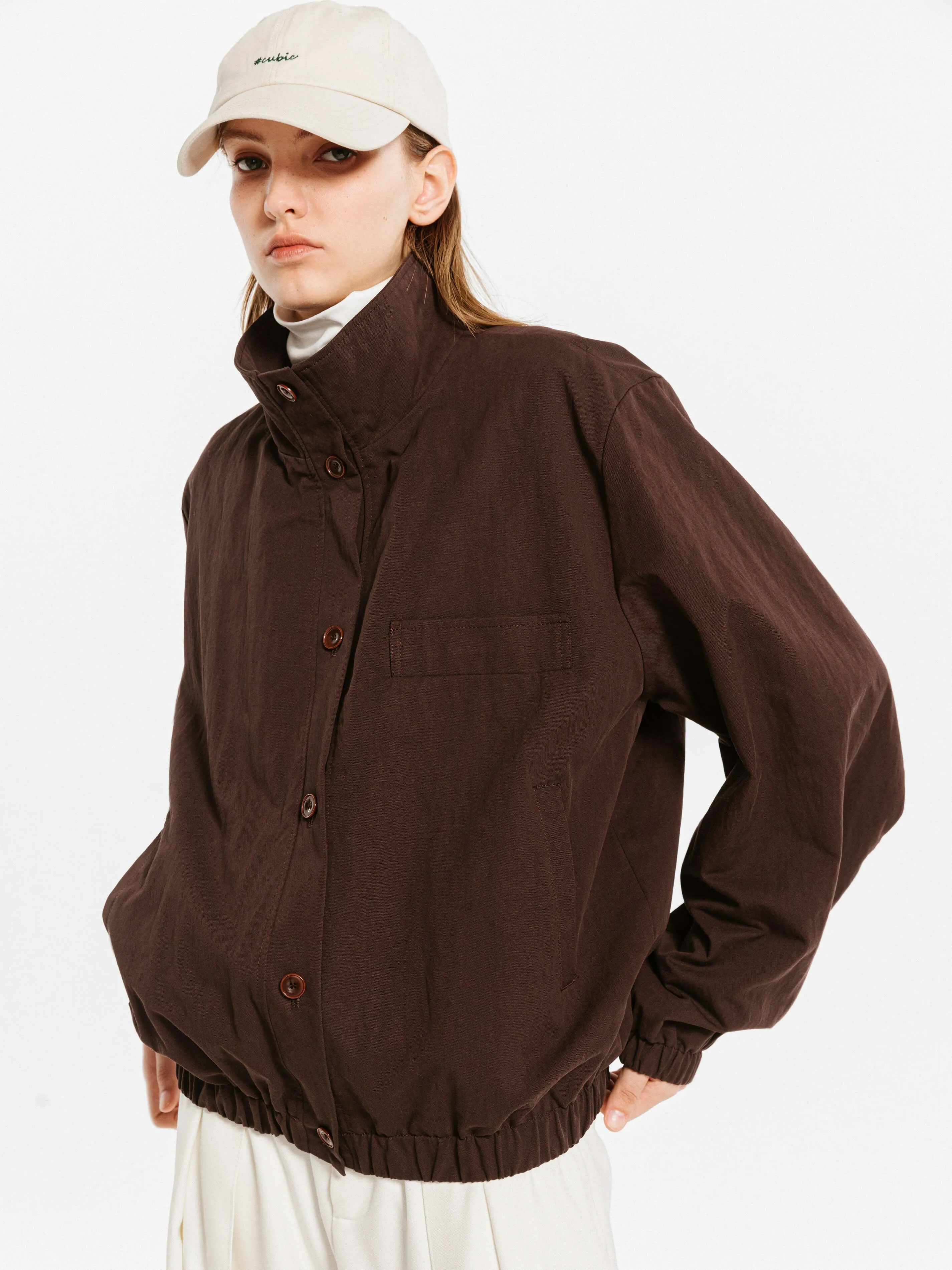 Maroon Oversized Cotton Jacket