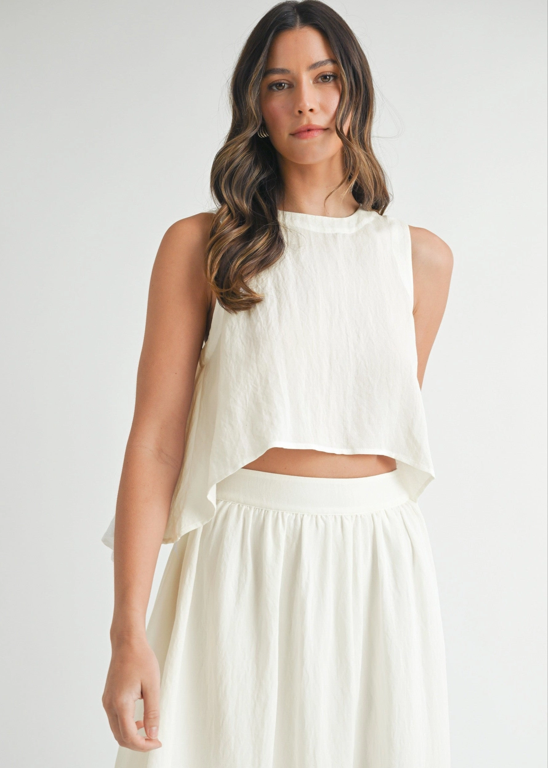BreathableMoistureBarrier MARY WRINKLED FABRIC SWING TOP